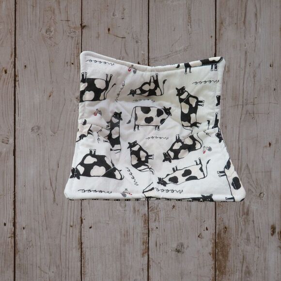 Microwave Bowl Cozy Reversible Cow Soup Bowl or Ice Cream Cozy - Picture 2 of 4